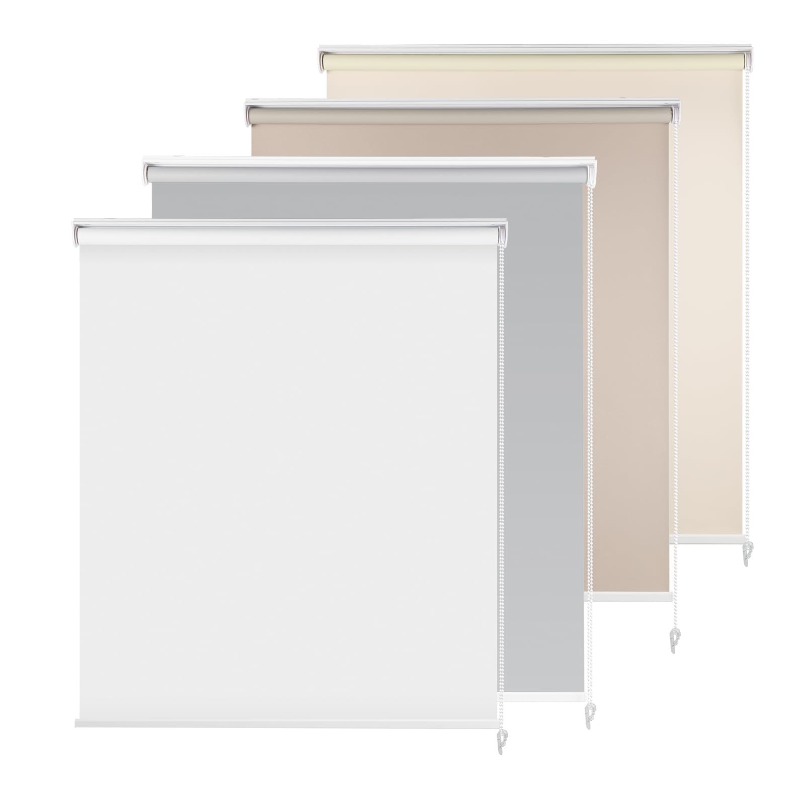 遮熱 防寒 目隠し 遮光 UVカット チェーン式 ロールカーテン キッチン ロールスクリーン リピング 取り付け簡単 TAO シンプル pu 丈220cm 幅160cm Hong ホワイト NEXPOTALLINN_EU