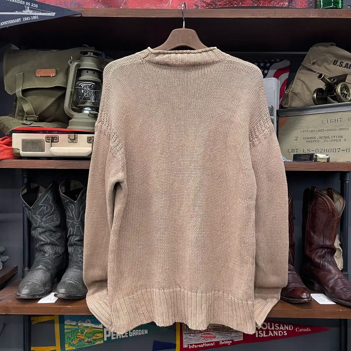 POLO RALPH LAUREN ポロラルフローレン スポーツ 星条旗 パータン コットン ラウンドネック ニット セーター