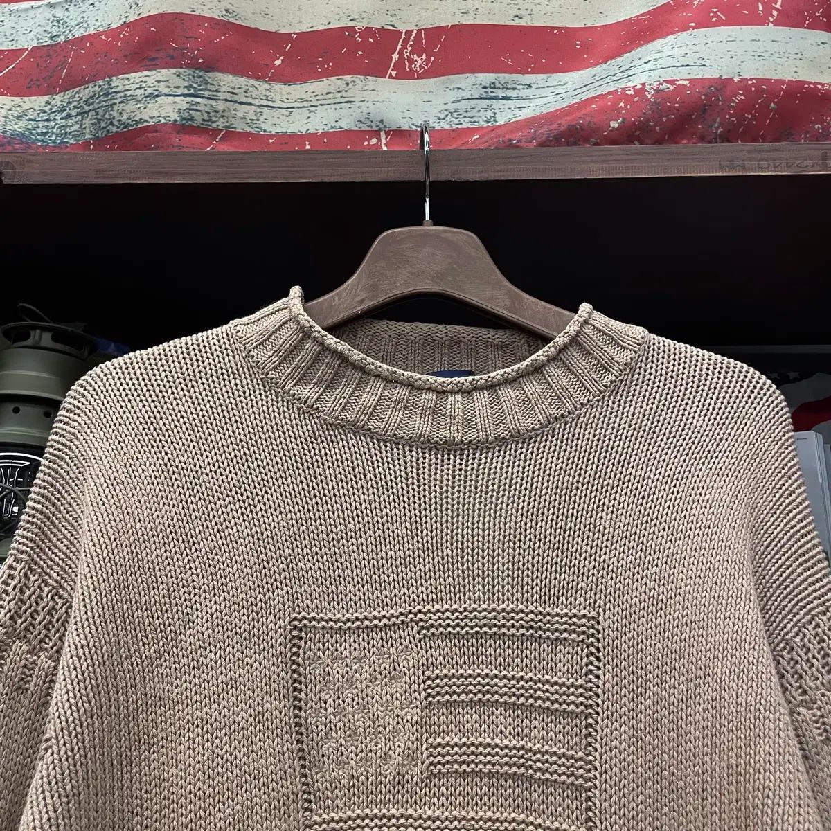 POLO RALPH LAUREN ポロラルフローレン スポーツ 星条旗 パータン コットン ラウンドネック ニット セーター