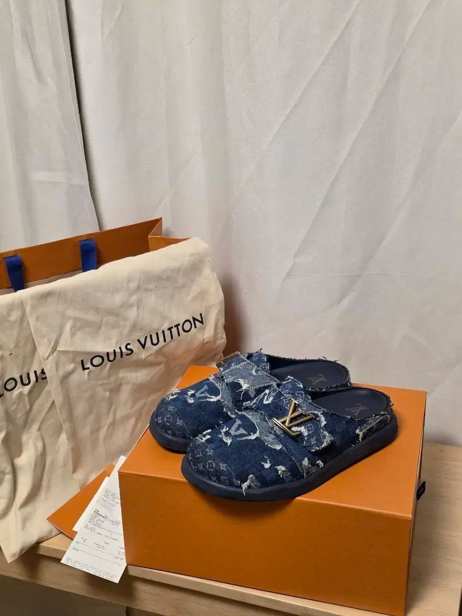 25年 フルセット Louis Vuitton ルイヴィトン イージー ミュール デニム スリッパ 7サイズ