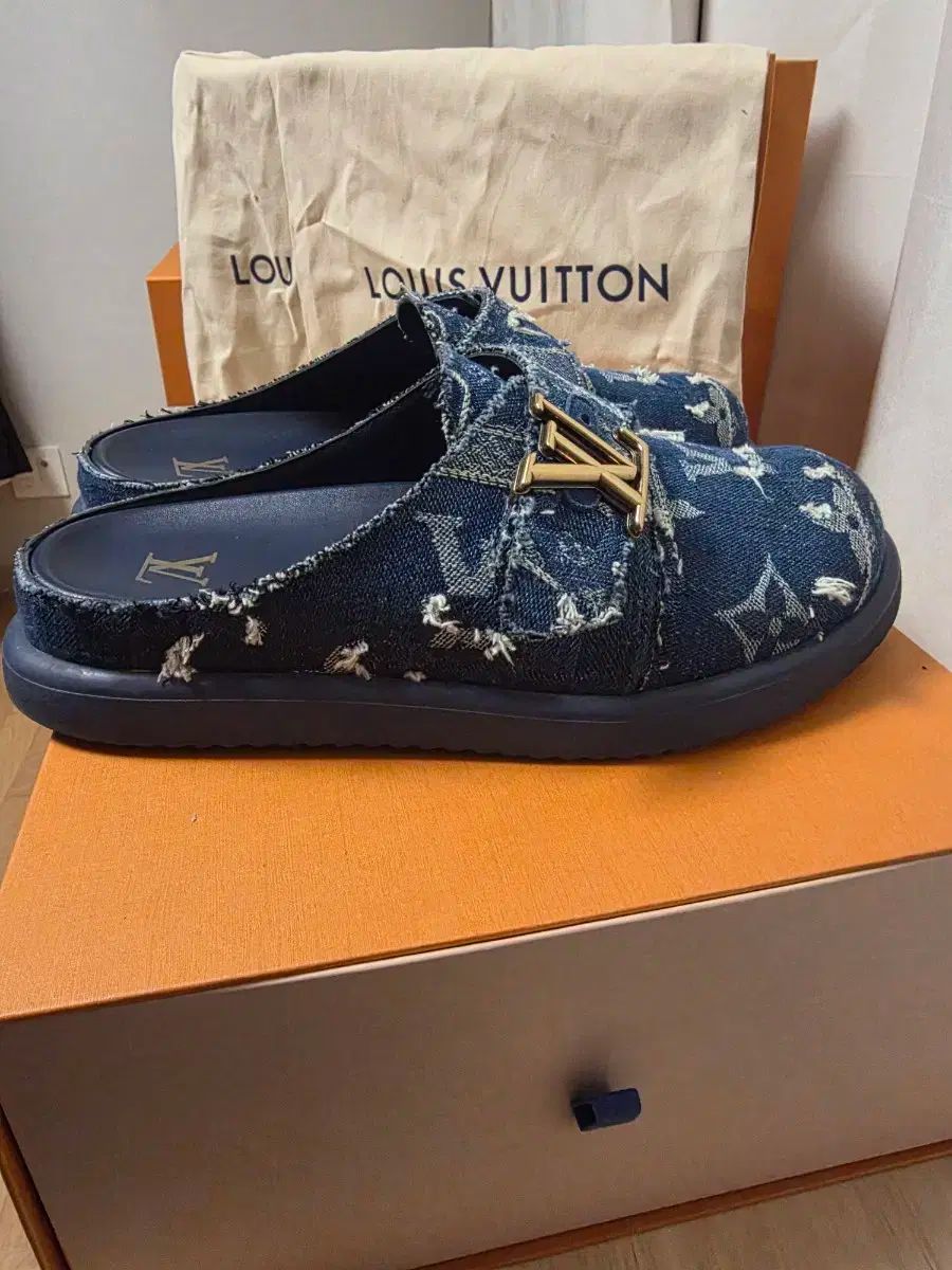 25年 フルセット Louis Vuitton ルイヴィトン イージー ミュール デニム スリッパ