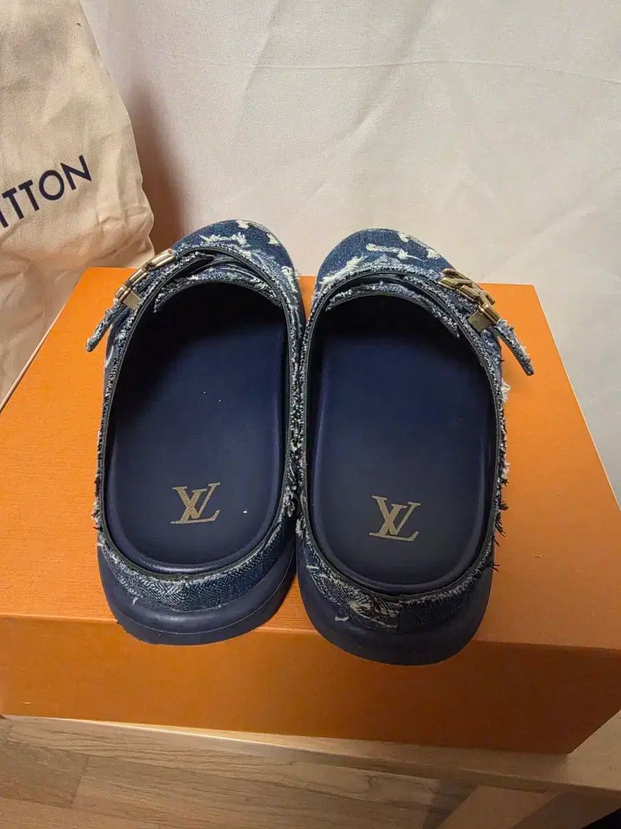 25年 フルセット Louis Vuitton ルイヴィトン イージー ミュール デニム スリッパ