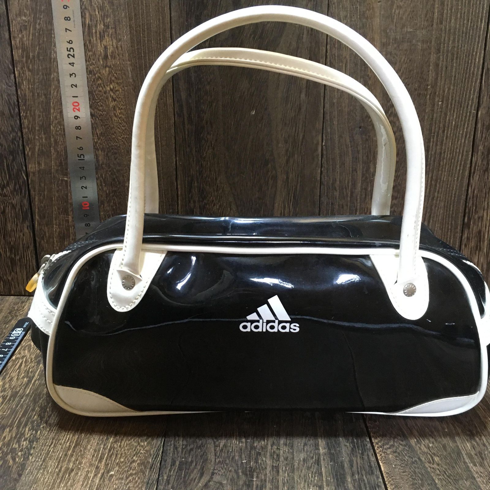adidas アディダス エナメルミニボストンバック 黒 - メルカリ