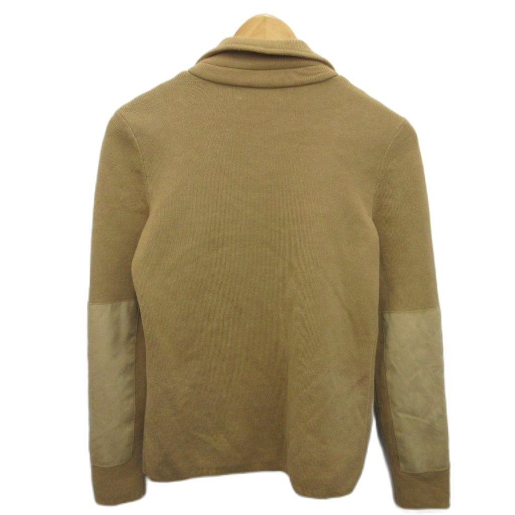 ローレンラルフローレン LAUREN RALPH LAUREN ニットジャケット ライダース ダブル セーター S ベージュ MET2