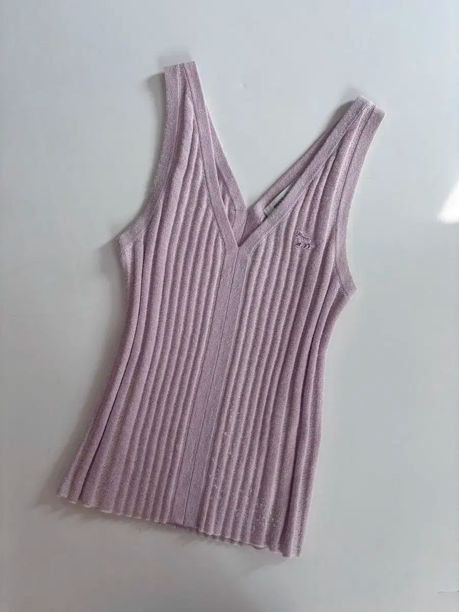 メゾンキツネ ピンク ニット スリーブレス