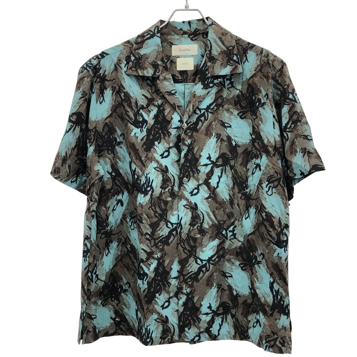 Ernie Palo アーニー パロ 22SS BIOTOP別注 総柄ショートスリーブシャツ EP03BI0SH01 ブルー系 48