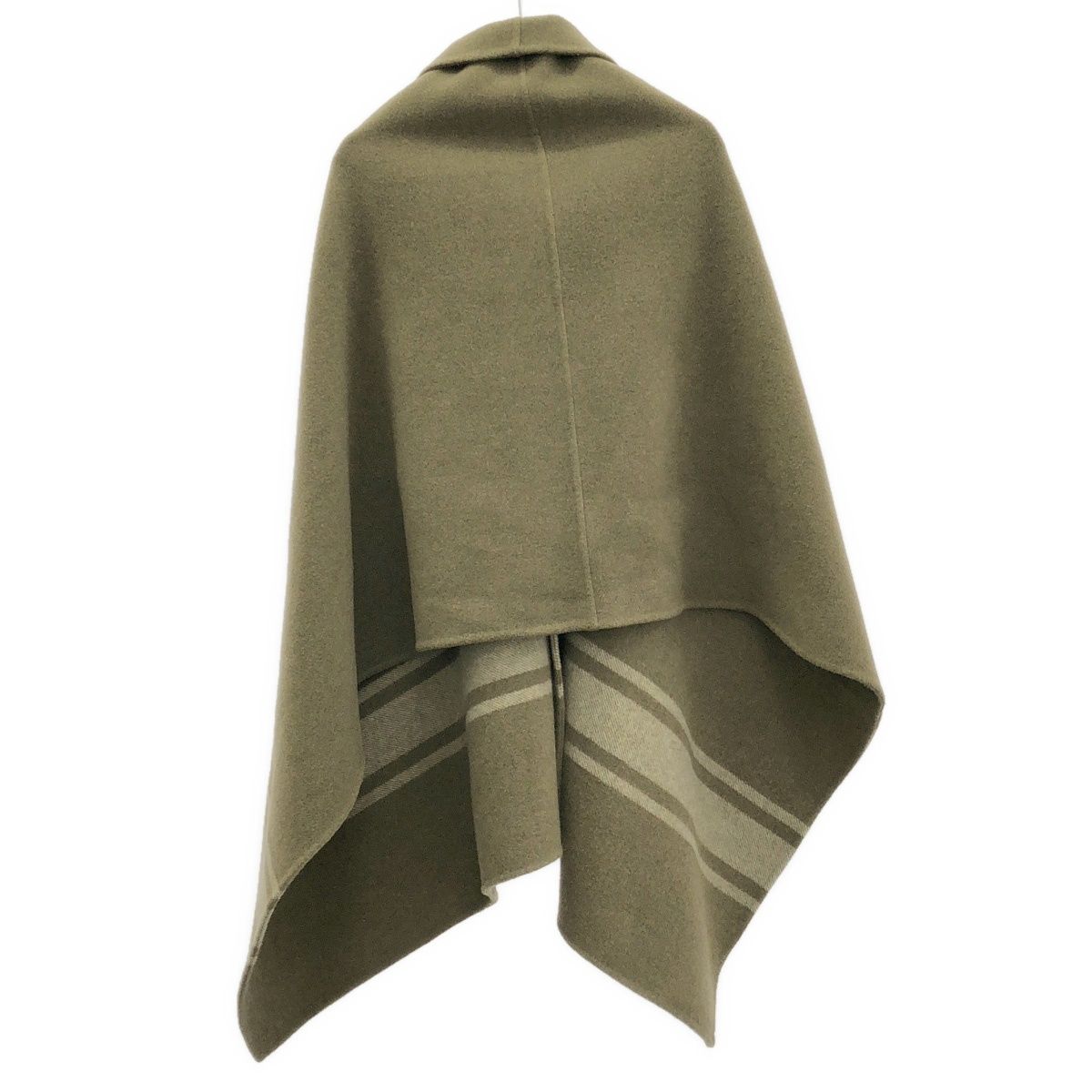 HYKE ハイク 19AW DOUBLE FACE CAPE ウールダブルフェイスケープ ポンチョ 192-17211 カーキ