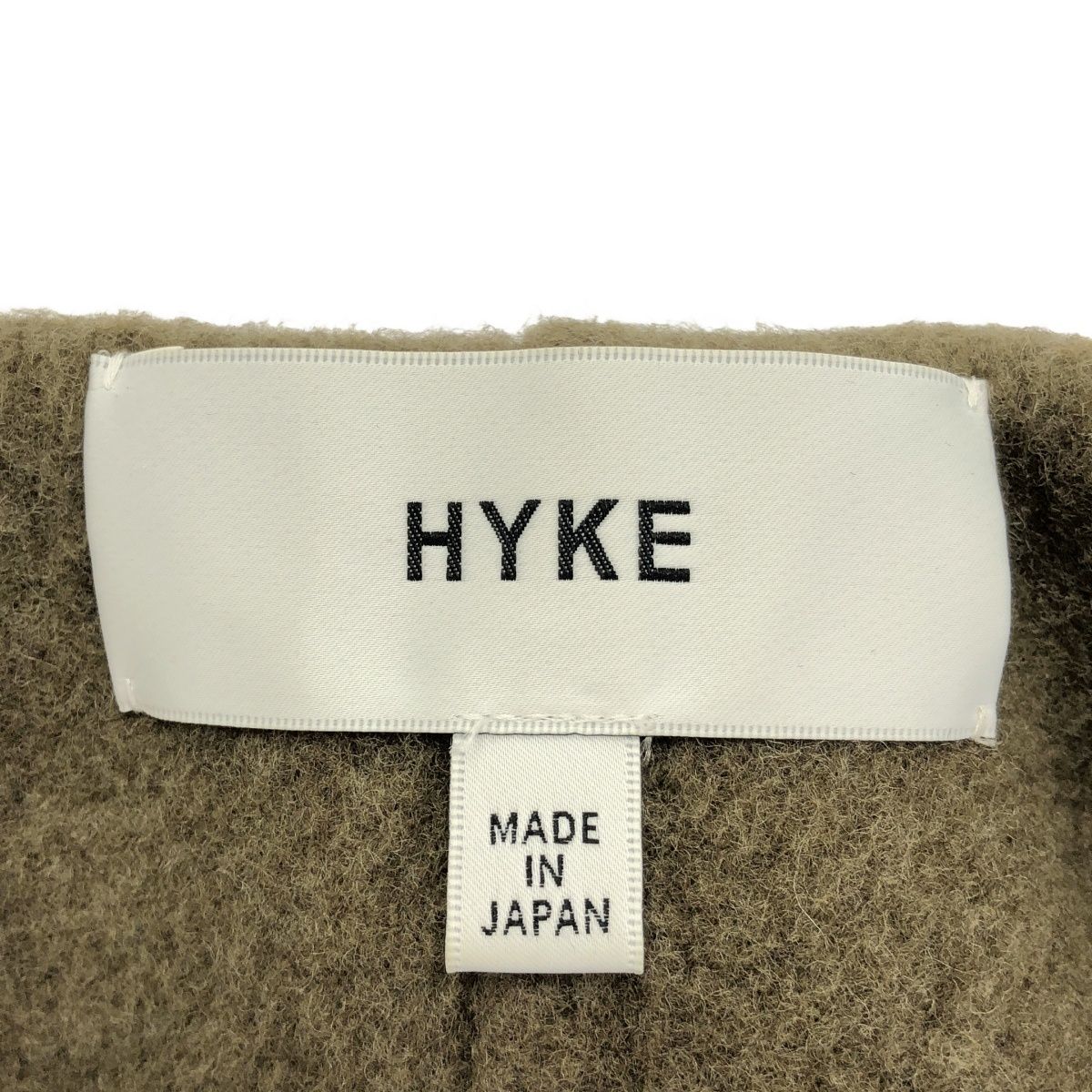 HYKE ハイク 19AW DOUBLE FACE CAPE ウールダブルフェイスケープ ポンチョ 192-17211 カーキ GULLKHAN_COM