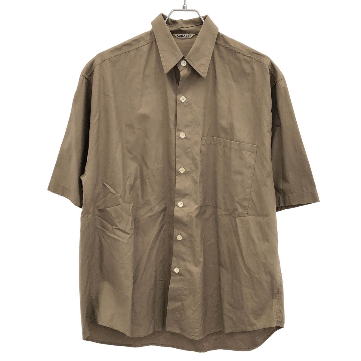 AURALEE オーラリー 19SS WASHD FINX TWILL HALF SLEEVED BIG SHIRTS ショートスリーブシャツ A9SS02TN ベージュ 3