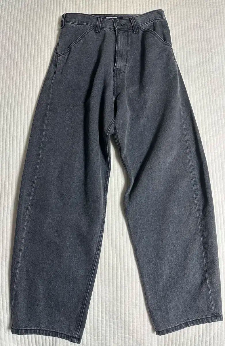 Hatchingroom カーブ ジーン ウォッシュド ブラック 2 S