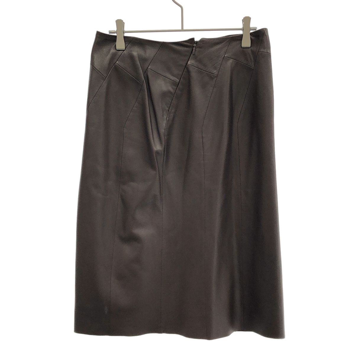 LOEWE ロエベ ヴィンテージ ラムレザータイトスカート ブラウン 38
