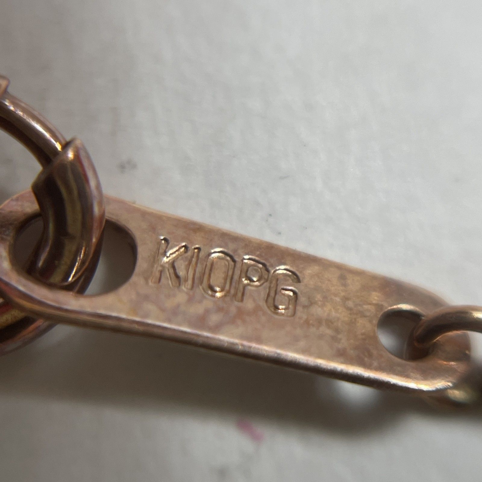 K10PG ♡ デザインブレスレット 刻印あり ☆ K10PG刻印 10金 ピンクゴールド デザインチェーンブレスレット