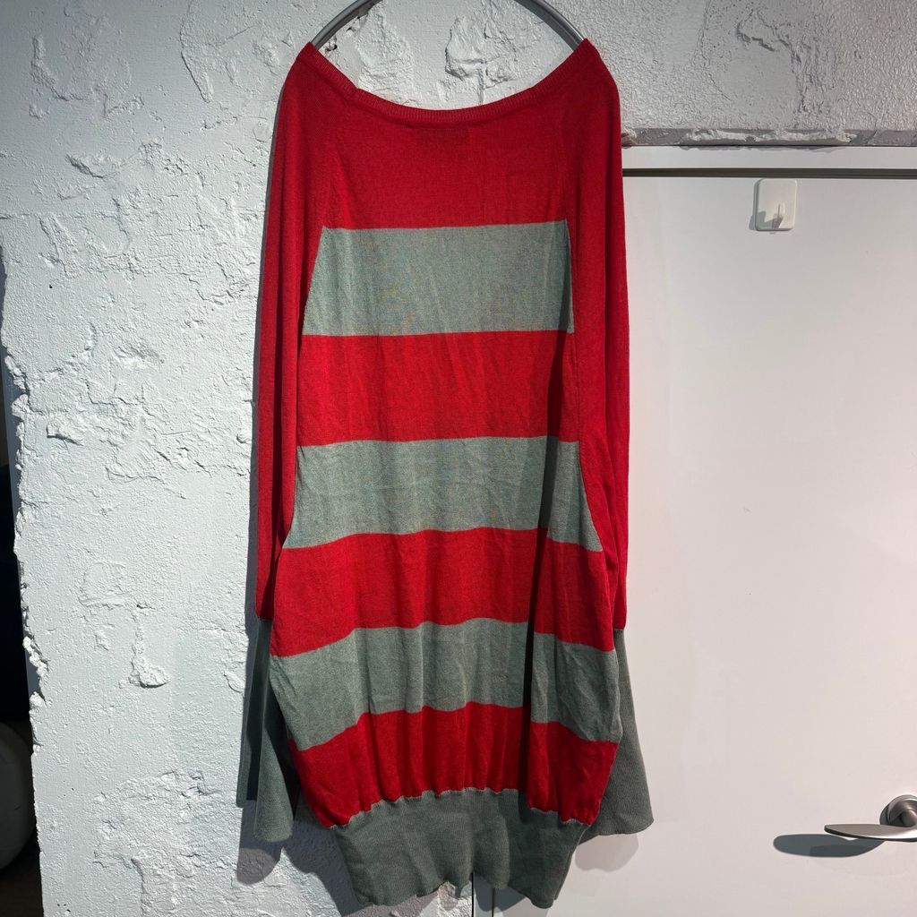 KIKO KOSTADINOV キココスタディノフ 22SS Haidu Sweater Vネック ボーダーニット 00122025 レッド系 size 46 表参道A11