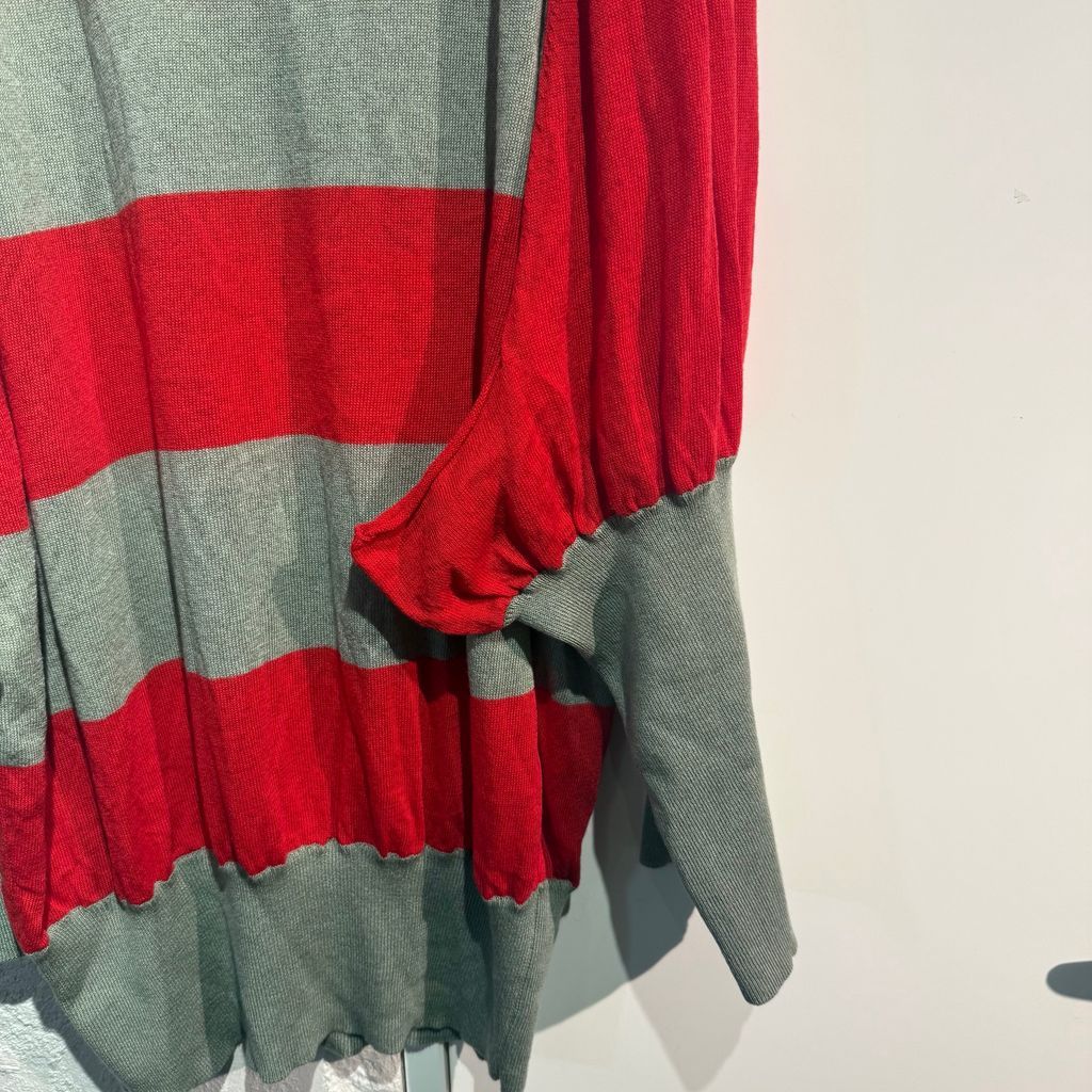 KIKO キココスタディノフ 22 SS Haidu Sweater Vネック ボーダーニット レッド系 size 46 表参道A 11