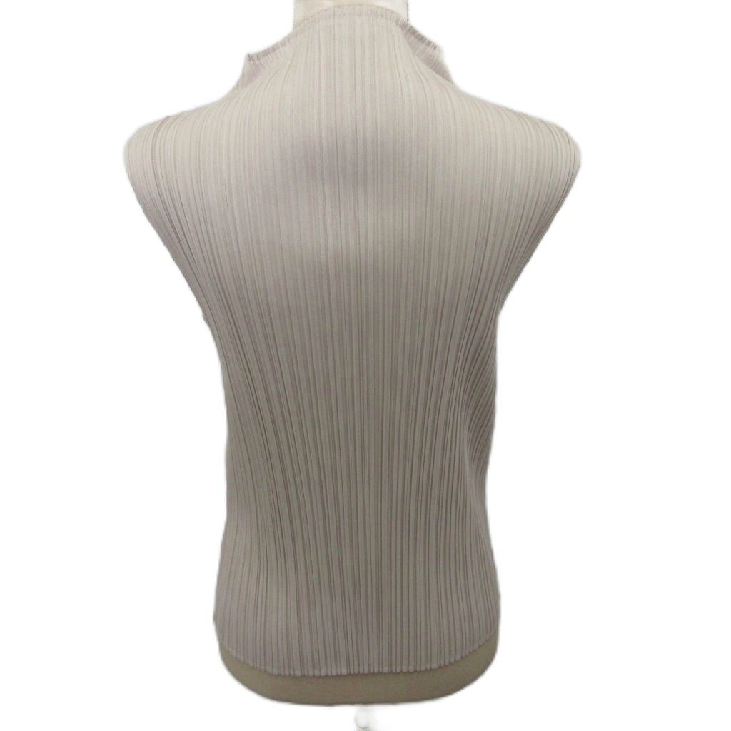 プリーツプリーズ PLEATS PLEASE BASICS 4 プリーツカットソー ノースリーブ モックネック 3 L ベージュ