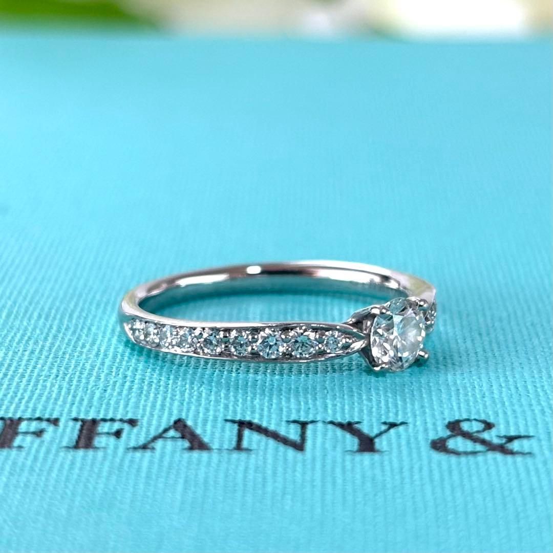 434【ティファニー】プラチナ ハーモニー ハーフサイクル 0.26ct 鑑定 