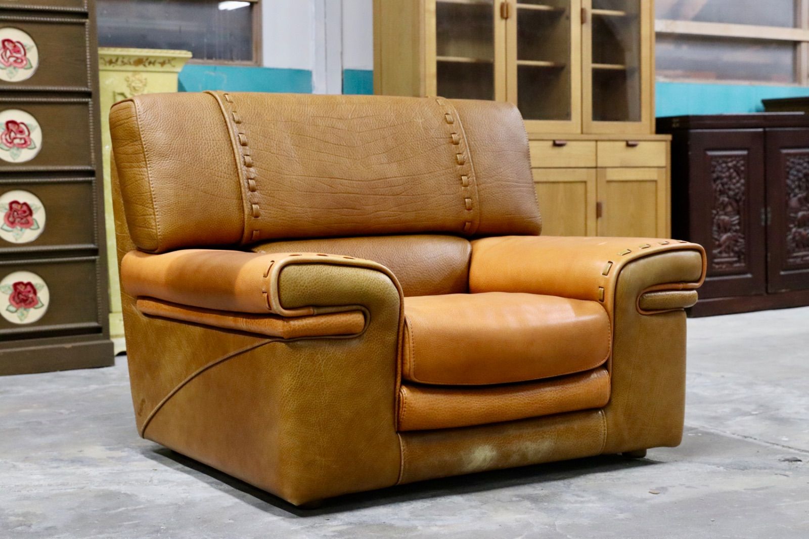 GMIK576D formenti フォルメンティ イタリア製 最 ラグジュアリー シングルソファ 厚手本革 ブラウン ユーロカーサ取扱 約70万