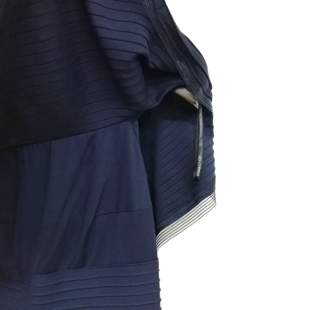 タダシショージ TADASHI SHOJI 6L16507M ドレープ ワンピース ドレス XS ネイビー