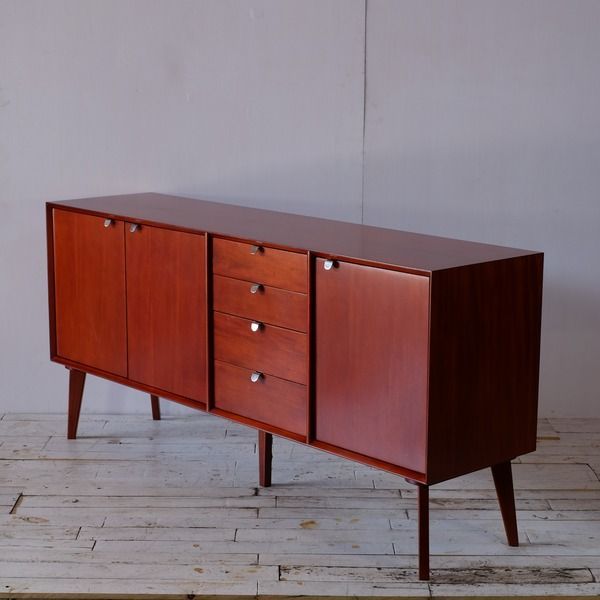 北欧ヴィンテージ調 リビングボード サイドボード 木製 引き出し付き 完成品 MARWIL-DEMENAGEMENTS_CH