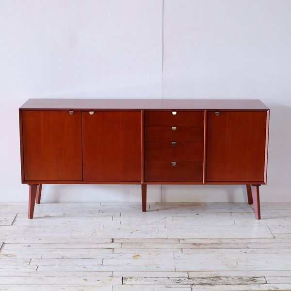 北欧ヴィンテージ調 リビングボード サイドボード 木製 引き出し付き 完成品