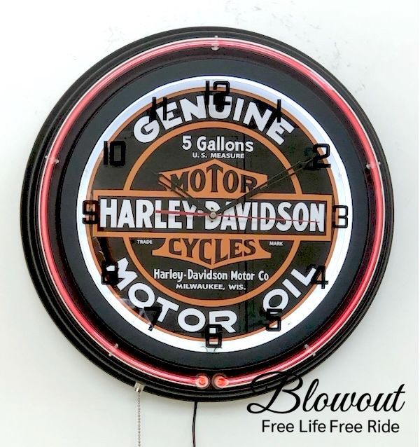 ネオンクロック 時計 壁掛け ハーレー ショベル 看板 XL FX FL スポーツスター ソフテイル ツーリング