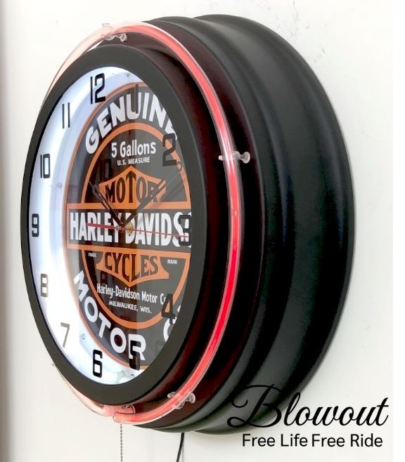 ネオンクロック 時計 壁掛け ハーレー ショベル 看板 XL FX FL スポーツスター ソフテイル ツーリング