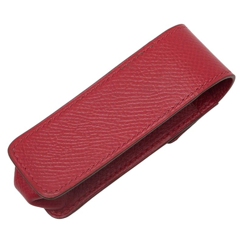 エルメス ガムケース リップケース 印鑑ケース レッド レザー レディース HERMES 1-0237855