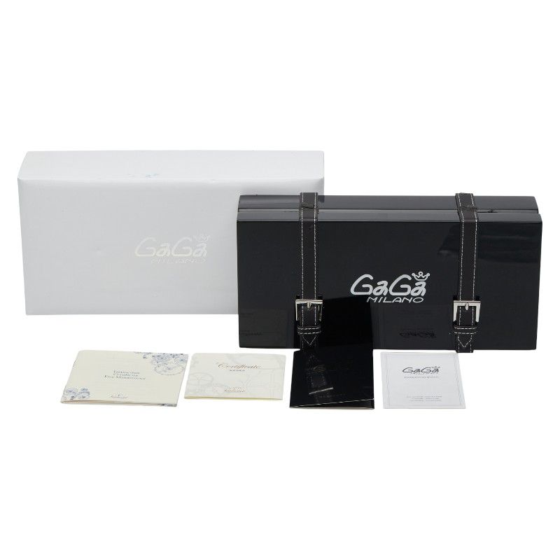  ガガ ミラノ マヌアーレ48 5016 10 S ブラック ブルー カーボン ナイロン メンズ Gaga Milano 1 0239147 その他 時計