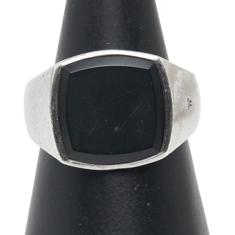 TOM WOOD シグネットリング クッション リング 指輪 62 シルバー ブラック SV925 シルバー オニキス メンズ 1-0239148