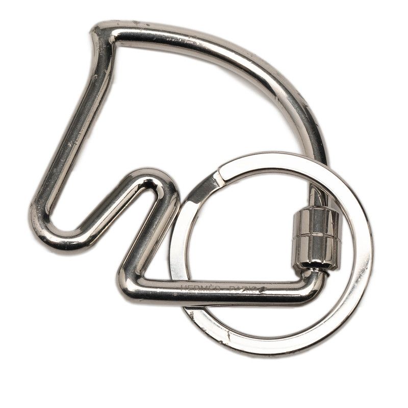 エルメス シュバル ホース 馬 モチーフ キーリング キーホルダー シルバー メタル レディース HERMES 234-39572