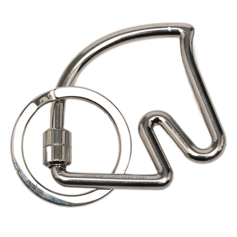 エルメス シュバル ホース 馬 モチーフ キーリング キーホルダー シルバー メタル レディース HERMES 234-39572