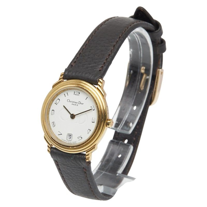 ディオール ベルト 社外品 ゴールド ブラウン ステンレススチール レザー レディース Dior 1-0239870