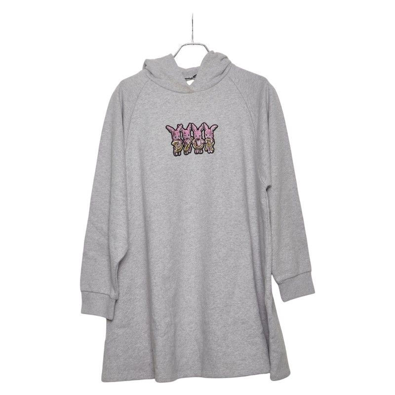 ディオール ラビット プルオーバーパーカー サイズ 13 グレー ピンク イエロー コットン レディース Dior 1-0240175
