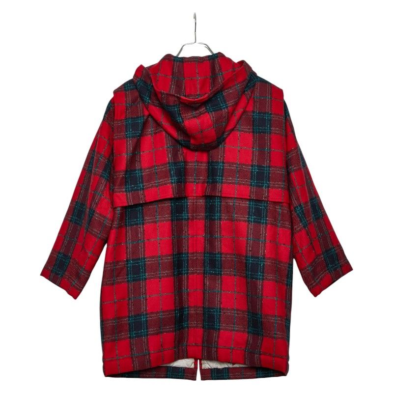 ディオール スポーツ チェックコート ダッフルコート サイズ M レッド マルチ ウール レディース Dior 1-0240228