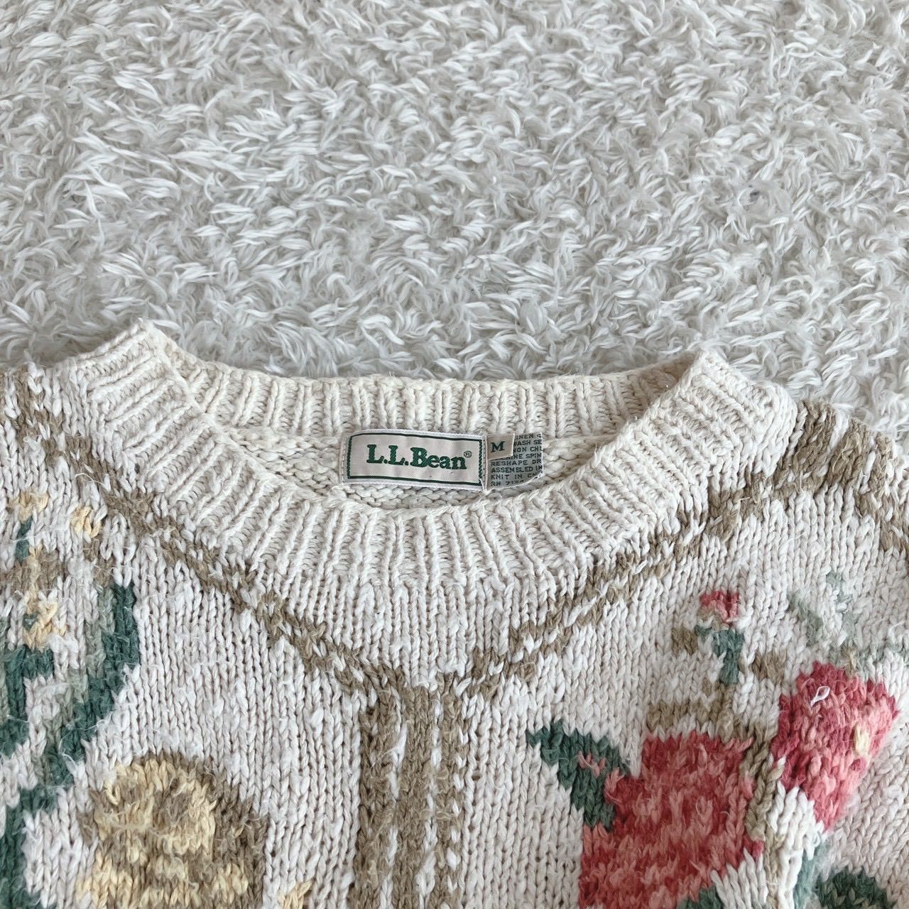 希少！L.L.Bean エルエルビーン 花柄 ニット セーター サイズM