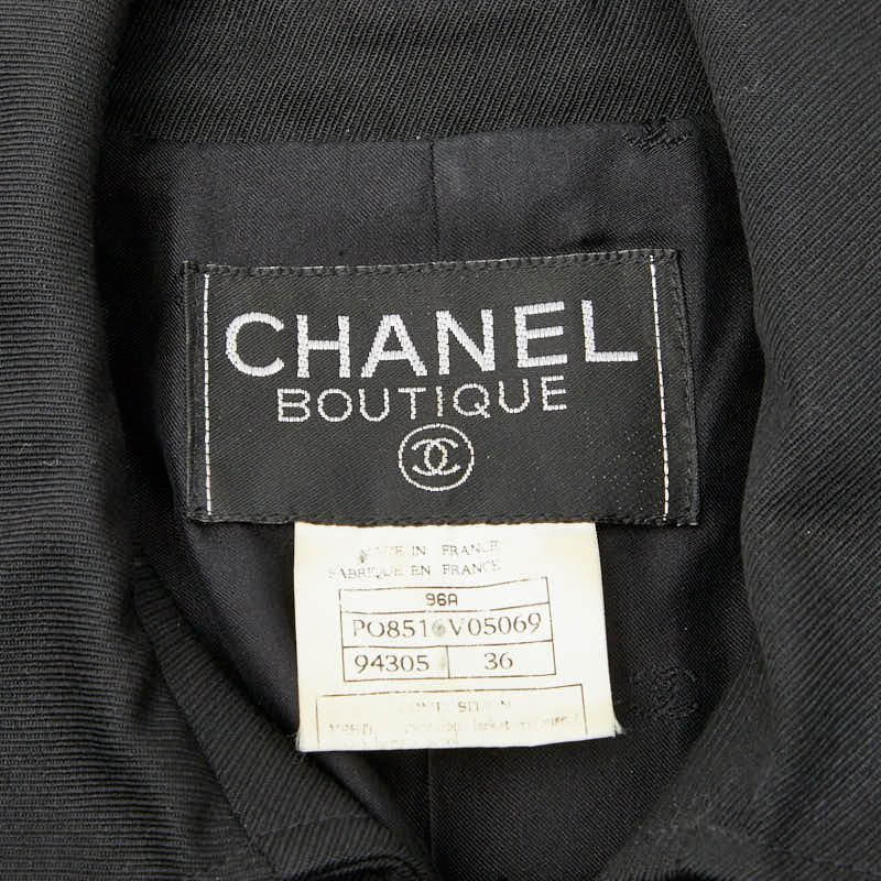 シャネル ココボタン ベルト付きジャケット パンツ セットアップ サイズ 36 ブラック ゴールド ウール レディース CHANEL 1-0240239