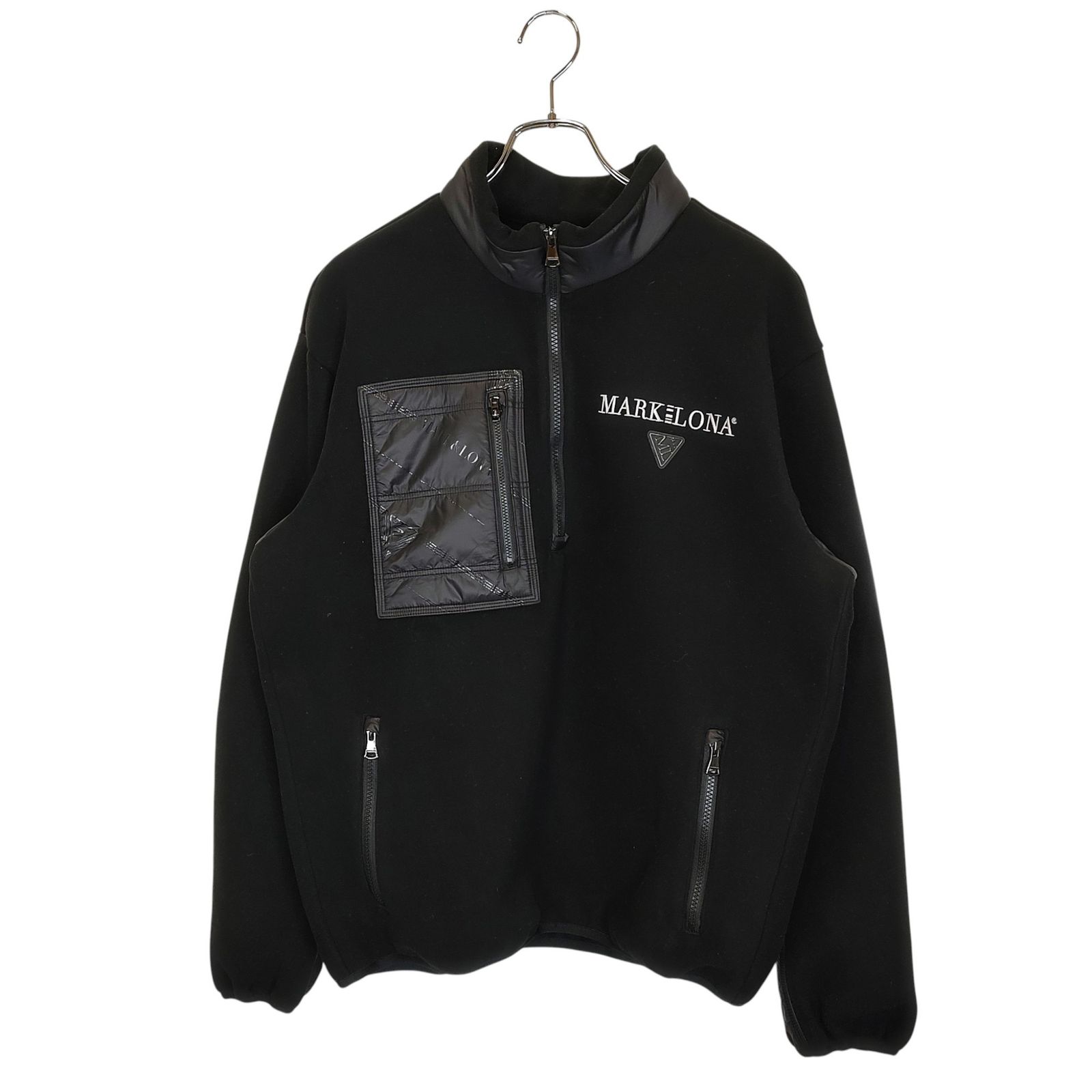 MARK&LONA マークアンドロナ ゴルフ 24AW CD11-SFZT ハーフジップ フリース ダウン ブルゾン ジャケット MCM-4C-AD55 48 ブラック メンズ