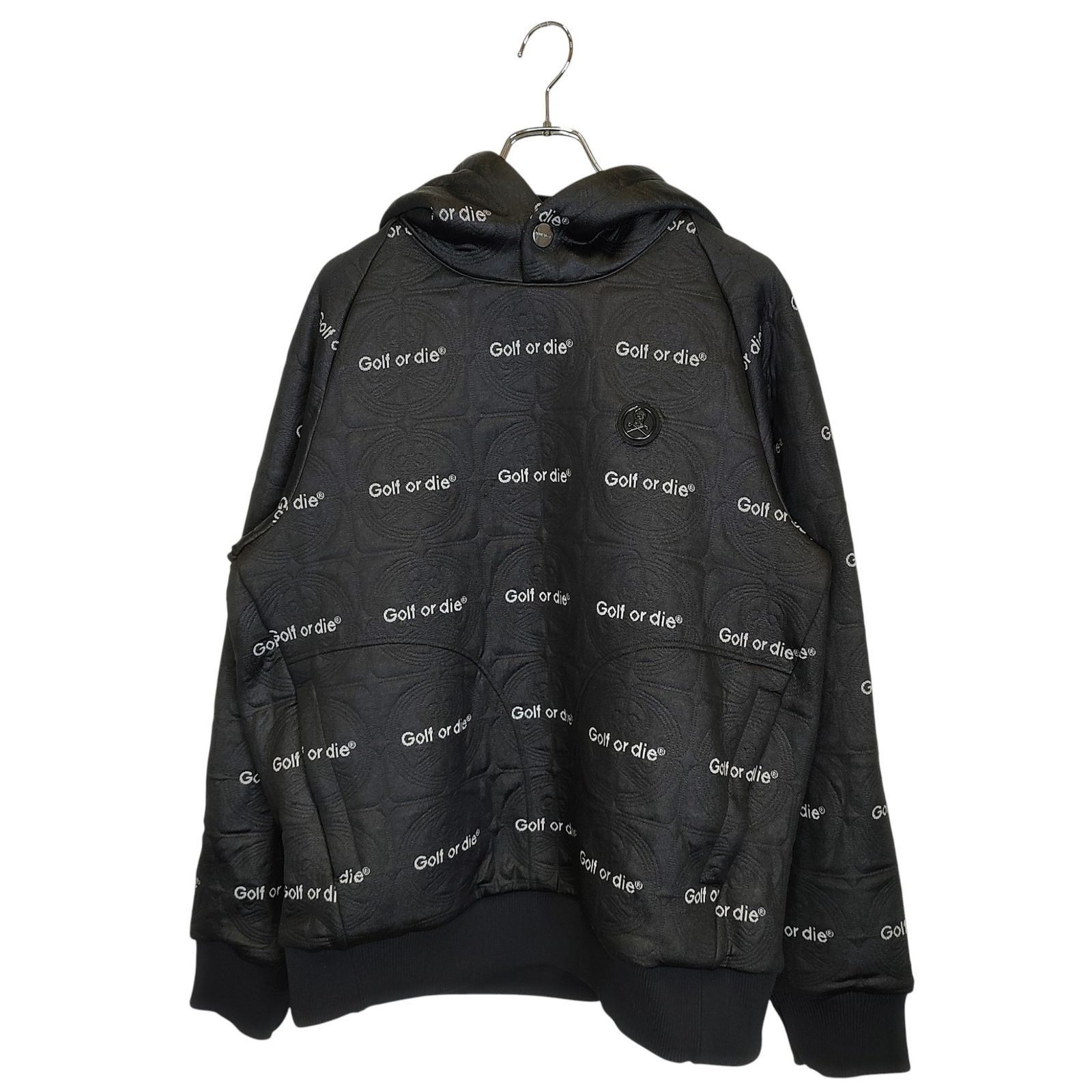 MARK＆LONA マークアンドロナ ゴルフ 22AW Xenon Swarm Hoodie ジャガード スウェット パーカー MLM-2D-AC07 50 ブラック グレー メンズ