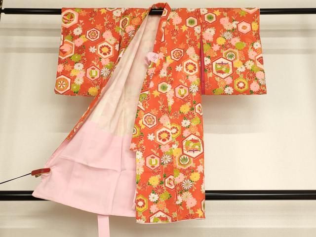 祝着 平和屋着物[]お宮参り のしめ 女の子 初着 産着 三歳 亀甲吉祥花文 金彩 駒刺繍 男の子 鷲 鷹 鞠花文 檜扇花文 檜扇花車舞鳥文