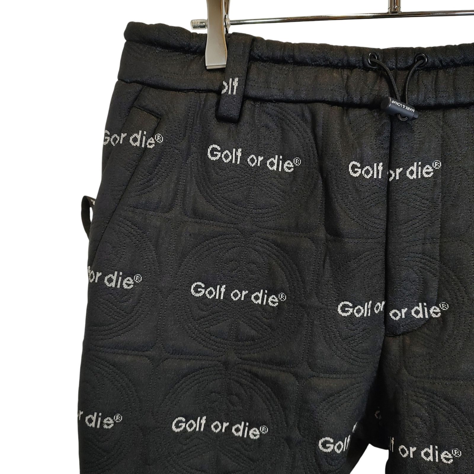 MARK＆LONA マークアンドロナ ゴルフ 22AW Xenon Swarm Pants ジャカード スウェットパンツ MLM-2D-AT17 48 ブラック グレー メンズ LLC-HASEGAWATOSO_COM