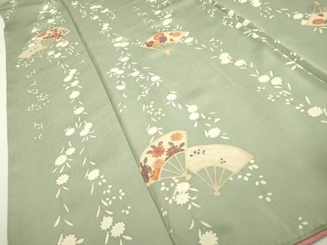 、ひや様⑅/16 平和屋着物▽上質な小紋 刺繍 扇面花文 金彩 正絹 逸品