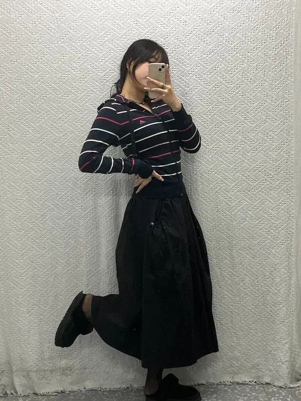 アディダス 刺繍 ロゴ Y2K ストライプ フード ジップアップ 85 C06387