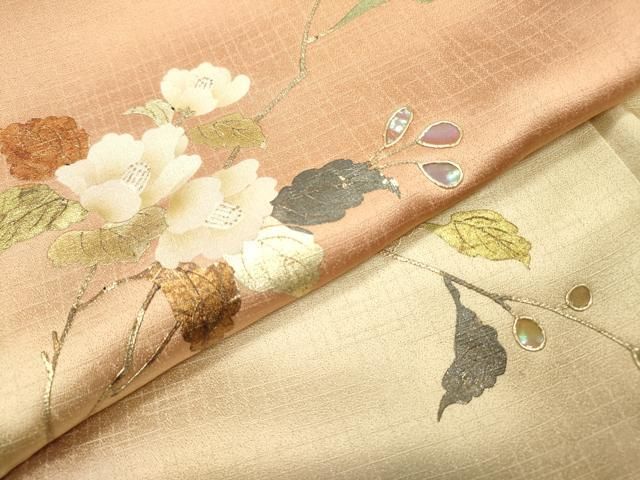 平和屋着物●訪問着　螺鈿　枝花文　暈し染め　金彩　ロング丈　正絹　逸品　未使用　CAAW8257yc 平和屋着物○訪問着 螺鈿 枝花文 暈し染め 平和屋着物