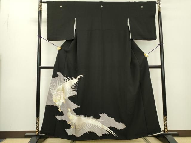 平和屋着物豪華黒留袖 総刺繍 群鶴 正絹 逸 CAAZ0868vf 黒留袖 −