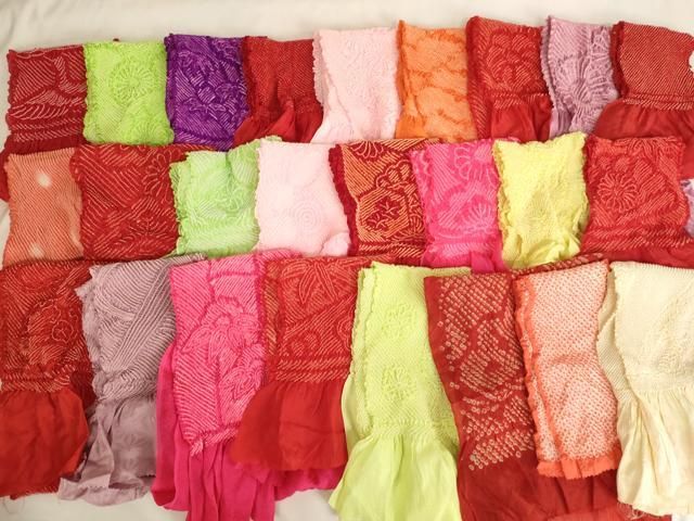  平和屋着物[]七五三　女の子　和装小物　帯揚げ25枚セット　総絞り　中抜き絞り　正絹　逸品　AAAW7044ja その他