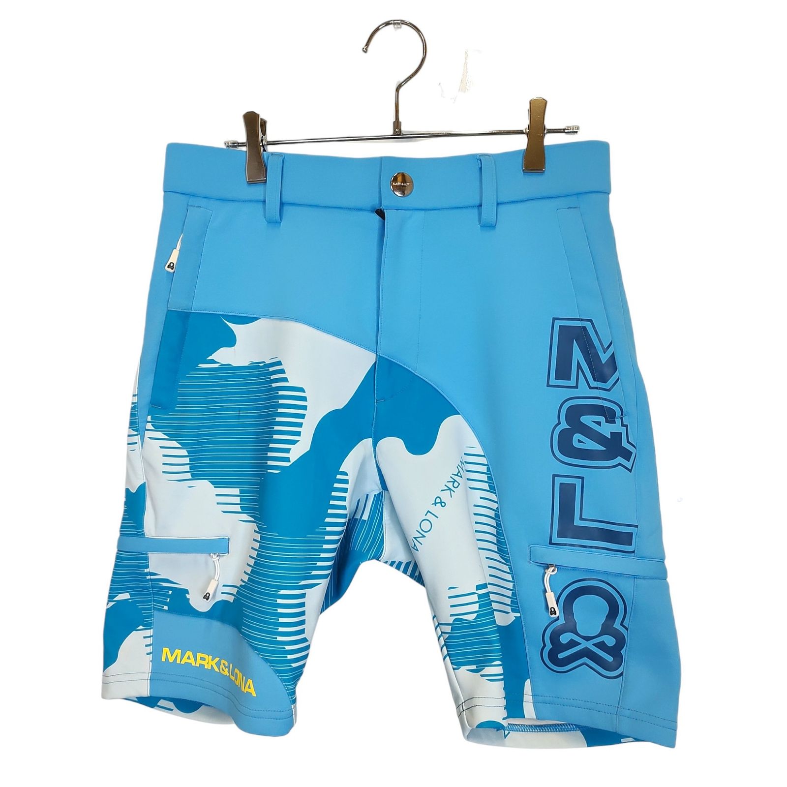 MARK&LONA マークアンドロナ ゴルフ 25SS FLOW CAMO SHORTS カモフラ ショートパンツ MLM-5A-AT13 46 ライトブルー メンズ