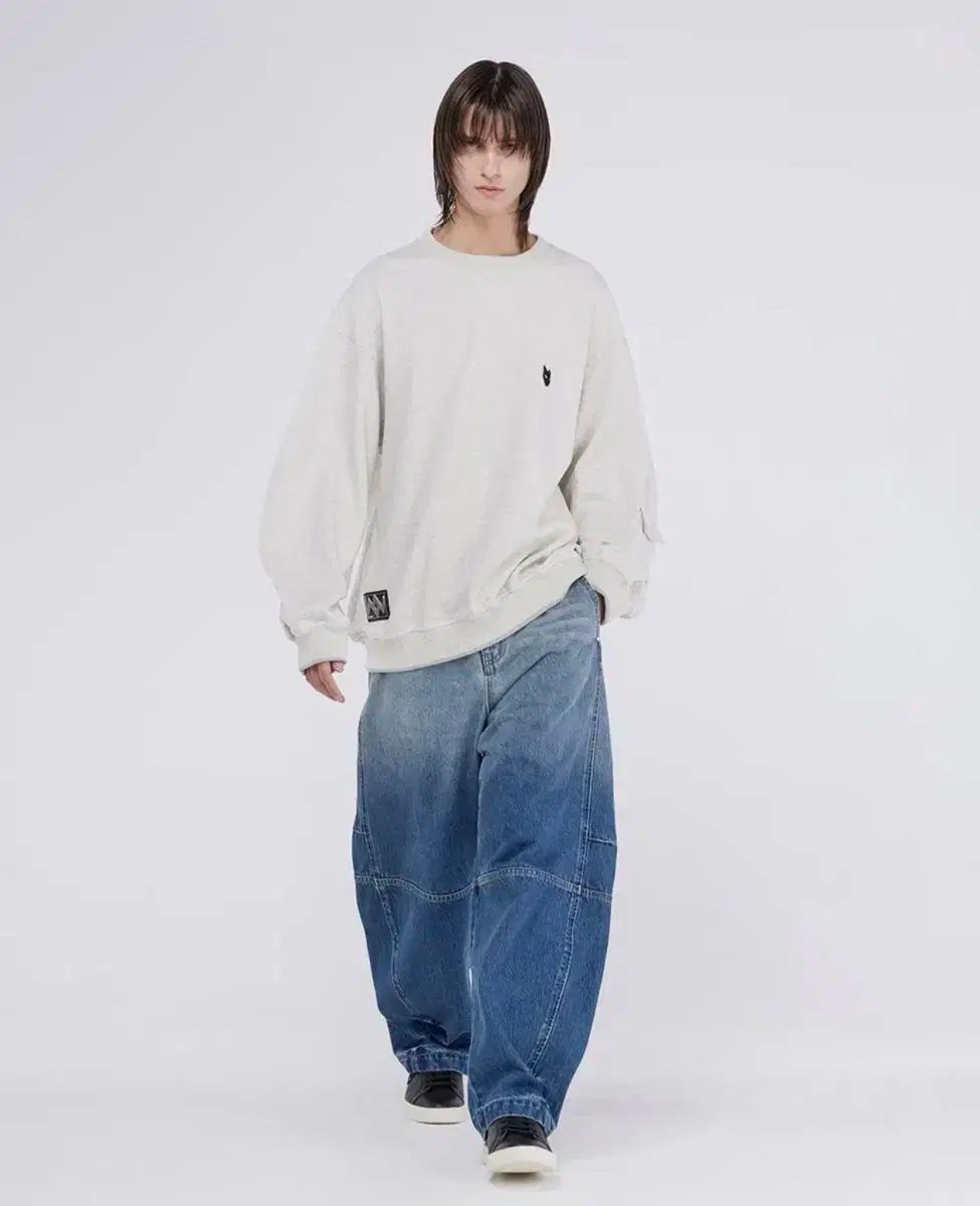 ZZERO SONGZIO ゼロ ソンジオ スリーブ ポケット パンサー スウェット メランジ クリーム M