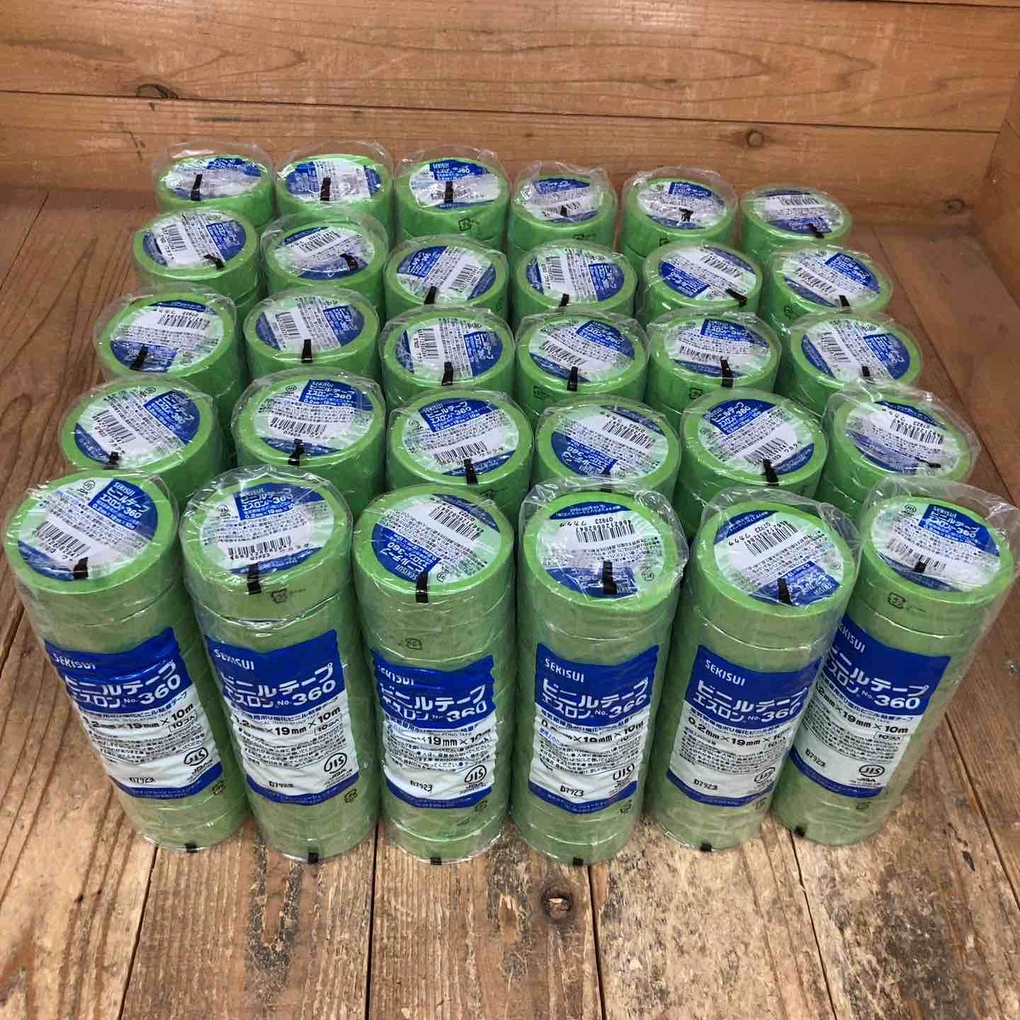 セキスイ SEKISUI 積水 エスロンテープ No.360 V360R01 塩化ビニル 0.2mmx19mmx10m 緑 300個 所沢店