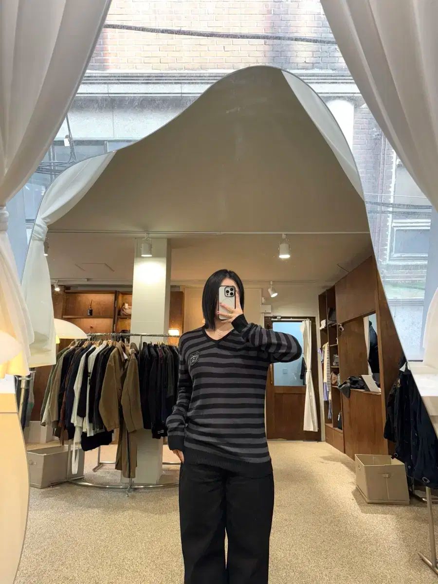 バーバリー ブラックレーベル ストライプ ウール ニット セーター