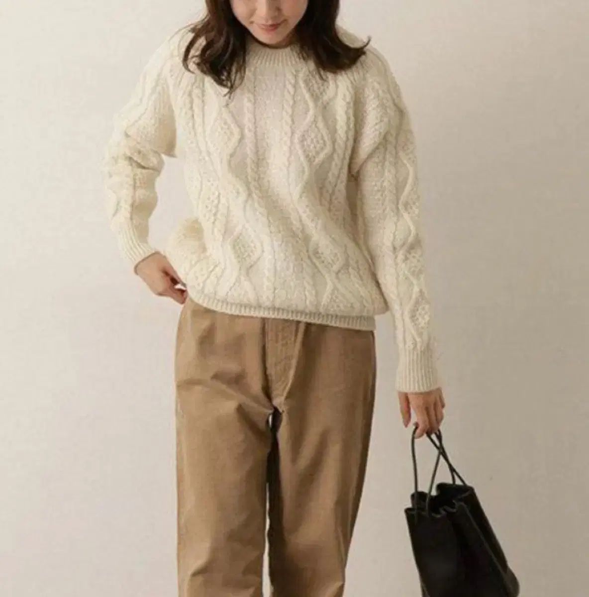  ジェームスシャーロット グリーン ケーブル ニット セーター James Charlotte 長袖 ニット セーター